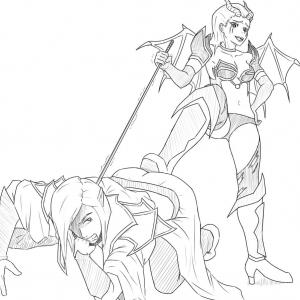 Thumbnail of Invoker and Queen of Pain Digital Art