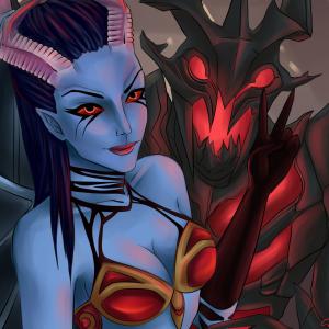 Thumbnail of Queen of Pain and Shadow Fiend Digital Art