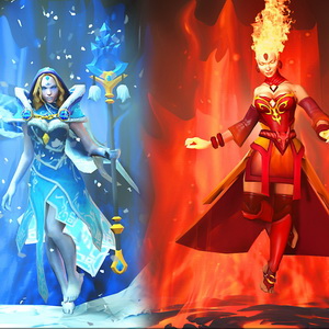 Thumbnail of Lina and Crystal Maiden SFM 3D Art