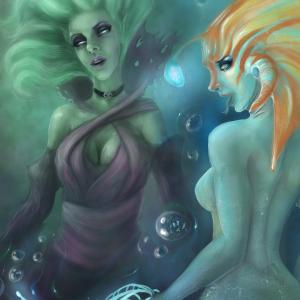 Thumbnail of Death Prophet and Naga Siren Digital Art