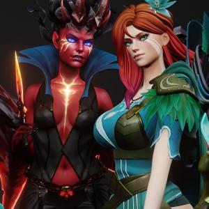 Thumbnail of Queen of Pain and Windranger SFM 3D Art